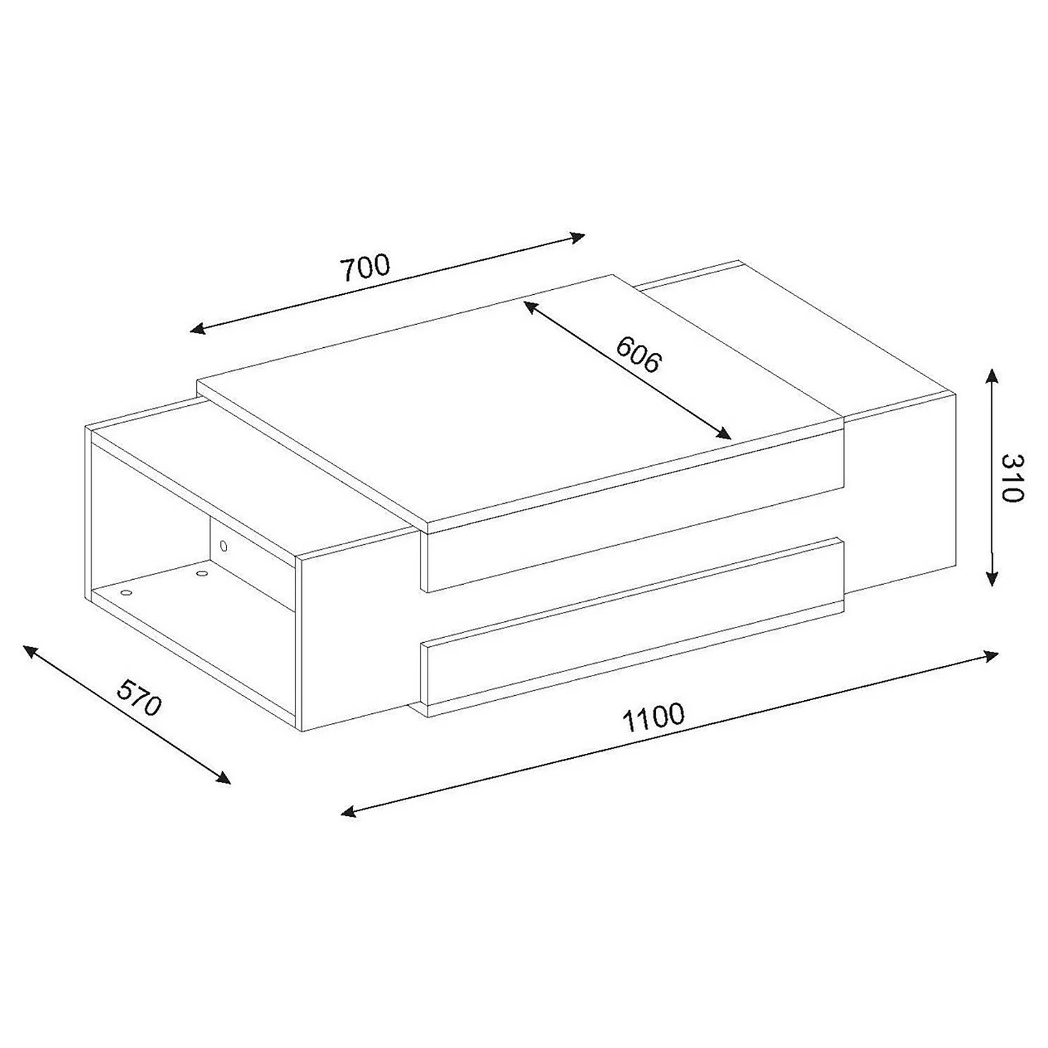 Red Living Couchtisch Nohra - Weiß / Walnuss Dekor 4 Red Living Couchtisch Nohra - Weiß / Walnuss Dekor – Bild 4