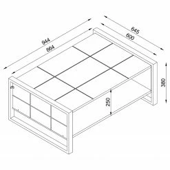 Red Living Couchtisch Lando - Walnuss Dekor / Grau -WOHNZIMMERMÖBEL Verkäufe 1000314885 211214 133832000579 SKETCH DETAILS P000000001000314885 sketch