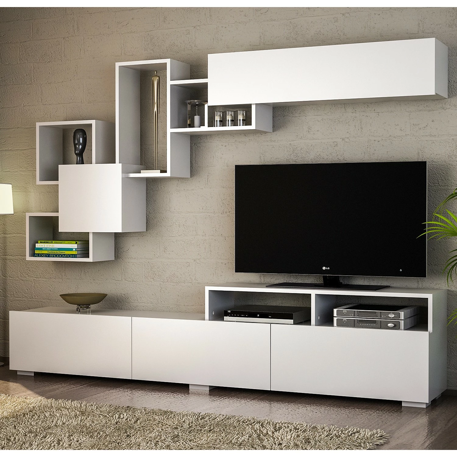 Loftscape Wohnwand Eliho (2-teilig) - Weiß 1 Loftscape Wohnwand Eliho (2-teilig) - Weiß