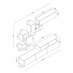 Loftscape Wohnwand Eliho (2-teilig) - Weiß 11 Loftscape Wohnwand Eliho (2-teilig) - Weiß -WOHNZIMMERMÖBEL Verkäufe 1000314894 211214 13383300623 SKETCH DETAILS P000000001000314894 sketch