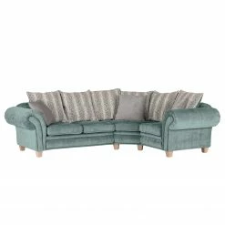 Ridgevalley Ecksofa Salvator II - Samt Saidy: Blaugrau - Ausrichtung rechts