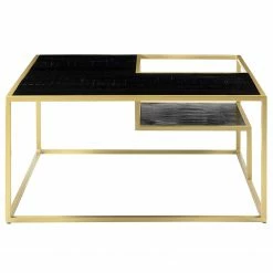 Jack & Alice Couchtisch Nooble - Mango massiv / Metall - Mango Schwarz / Gold -WOHNZIMMERMÖBEL Verkäufe 1000315441 220427 050 DETAILS P000000001000315441