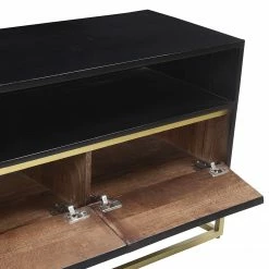 Jack & Alice TV-Lowboard Nooble - Mango massiv / Metall - Mango Schwarz / Gold -WOHNZIMMERMÖBEL Verkäufe 1000315454 220427 050 DETAILS P000000001000315454