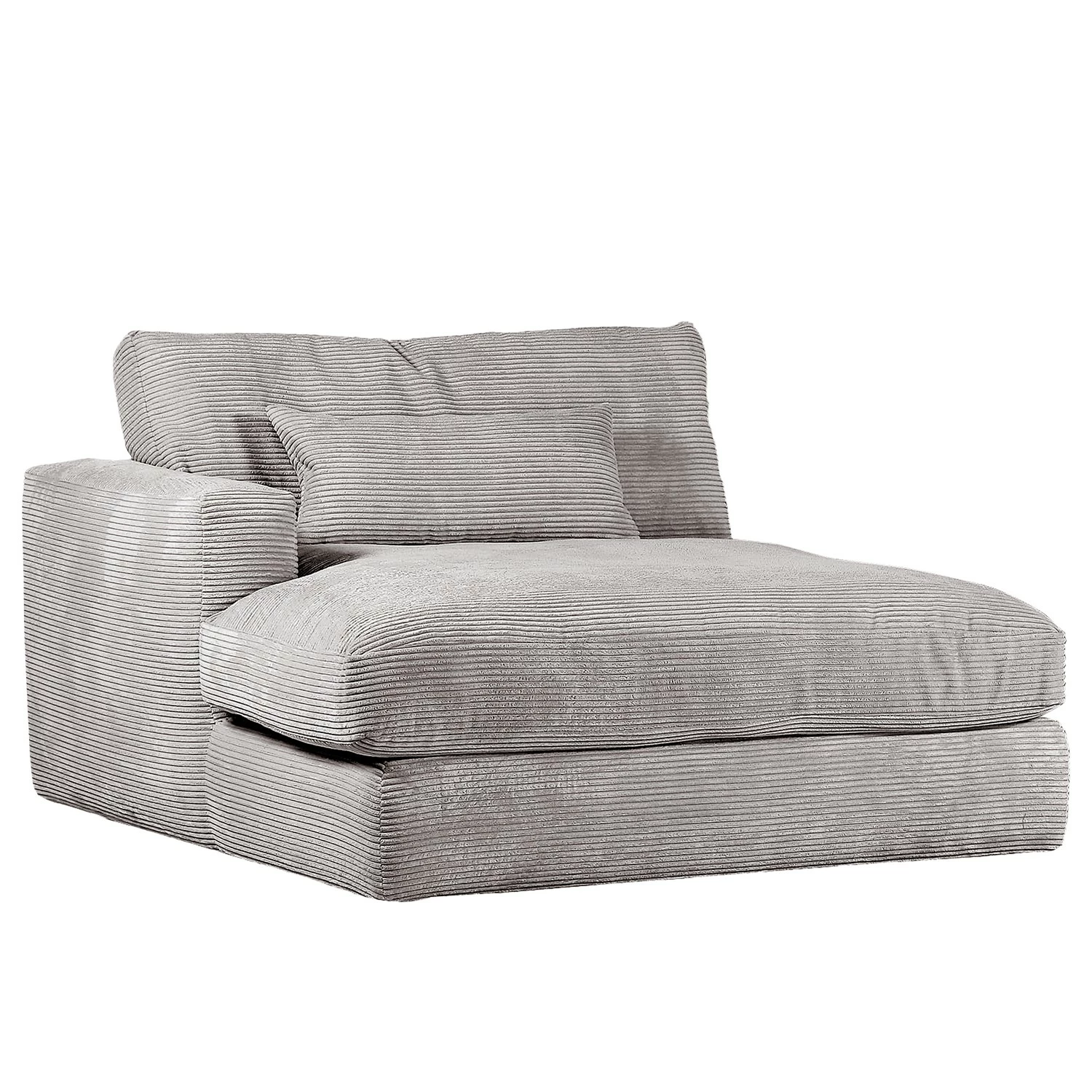 Loftscape Recamiere Izumo - Cordstoff Coco: Hellgrau - Ottomane davorstehend links 1 Loftscape Recamiere Izumo - Cordstoff Coco: Hellgrau - Ottomane davorstehend links