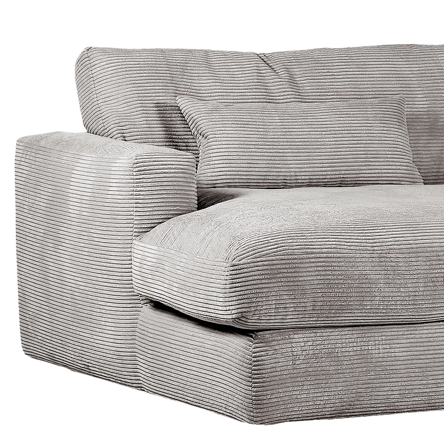 Loftscape Recamiere Izumo - Cordstoff Coco: Hellgrau - Ottomane davorstehend links 2 Loftscape Recamiere Izumo - Cordstoff Coco: Hellgrau - Ottomane davorstehend links – Bild 2