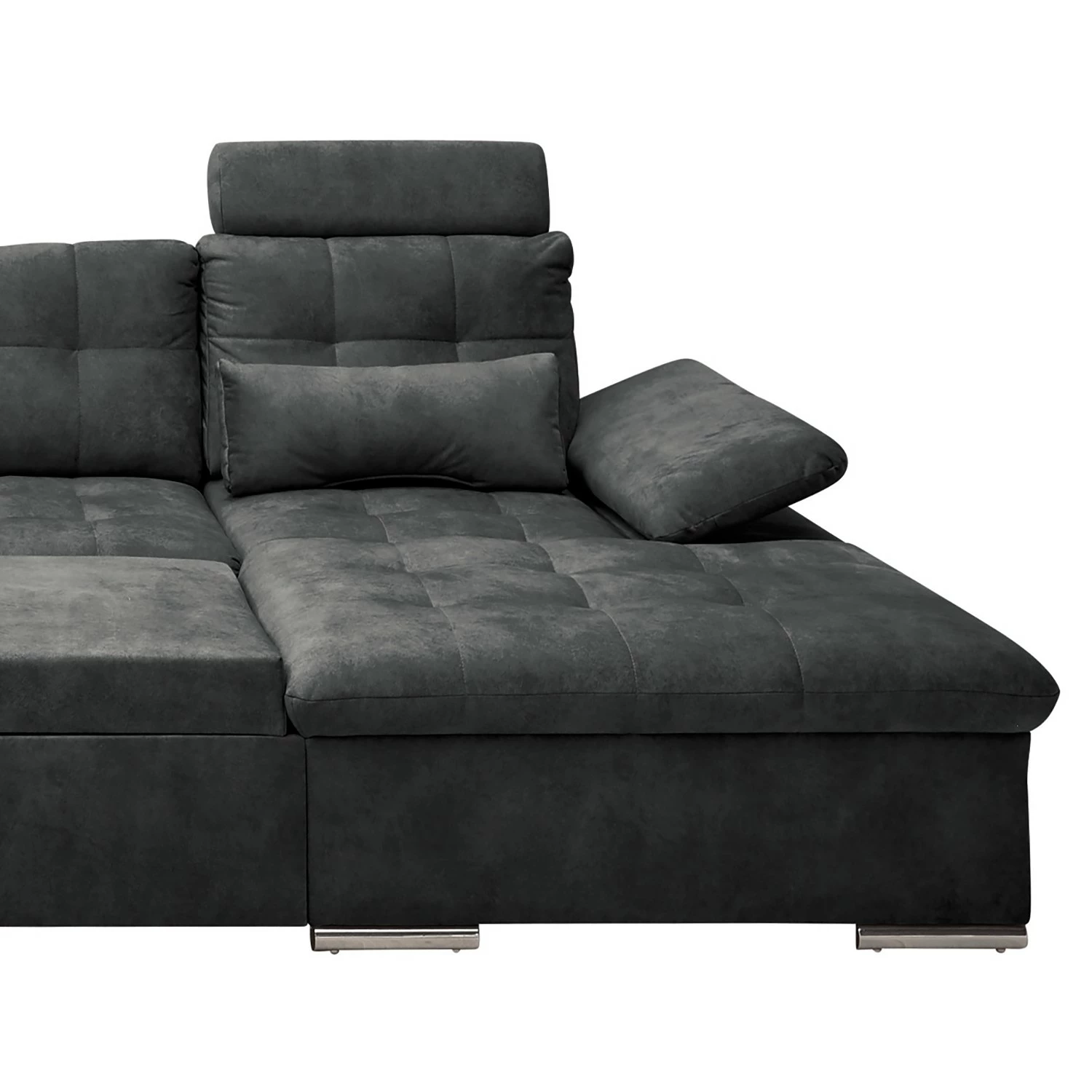 Fredriks Wohnlandschaft Puntiro III - Microfaser Salvo: Anthrazit - Longchair davorstehend rechts / Ottomane links - Mit Schlaffunktion 11 Fredriks Wohnlandschaft Puntiro III - Microfaser Salvo: Anthrazit - Longchair davorstehend rechts / Ottomane links - Mit Schlaffunktion – Bild 11