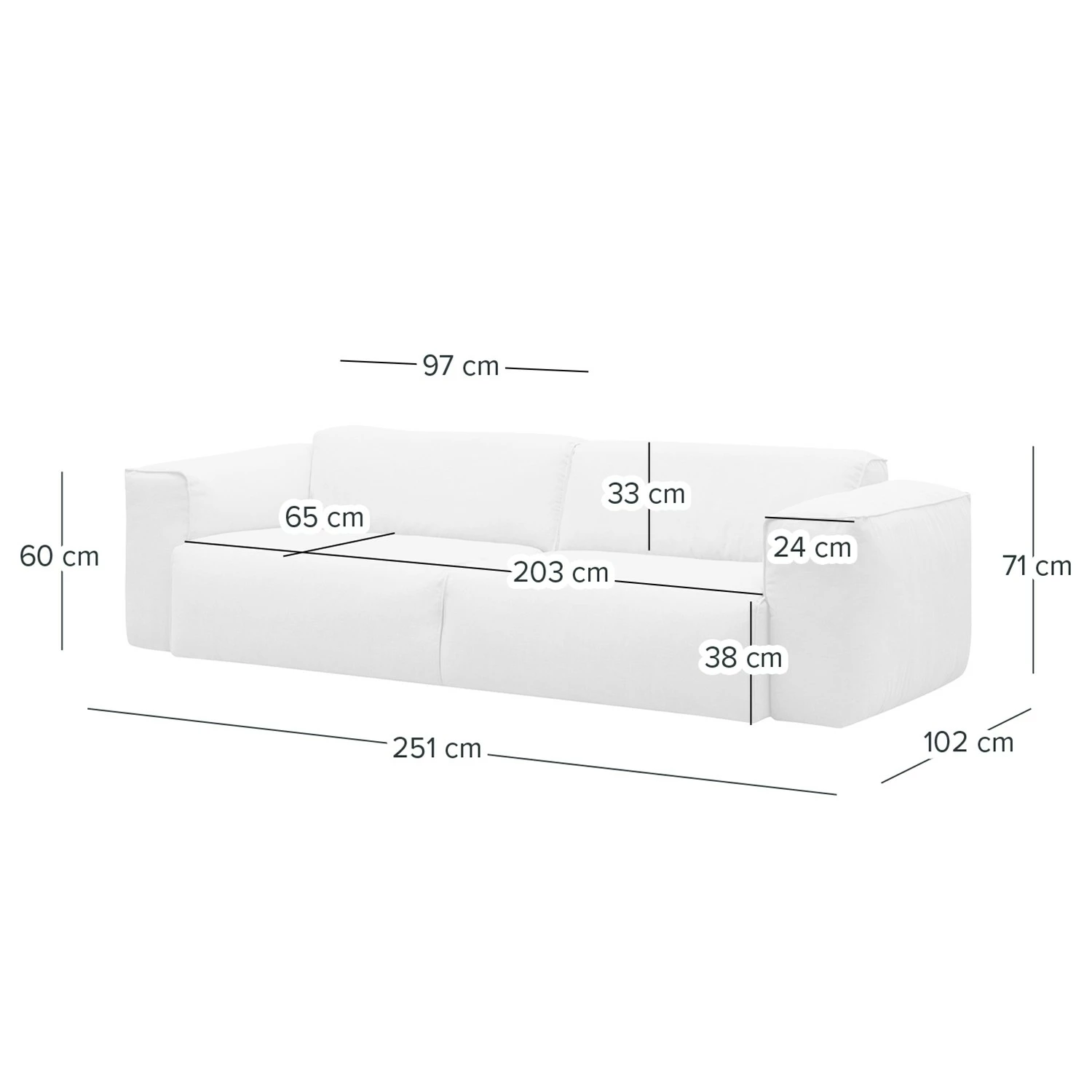 Studio Copenhagen 3-Sitzer Sofa HUDSON - Bouclé Stoff Bony: Beige 8 Studio Copenhagen 3-Sitzer Sofa HUDSON - Bouclé Stoff Bony: Beige – Bild 8