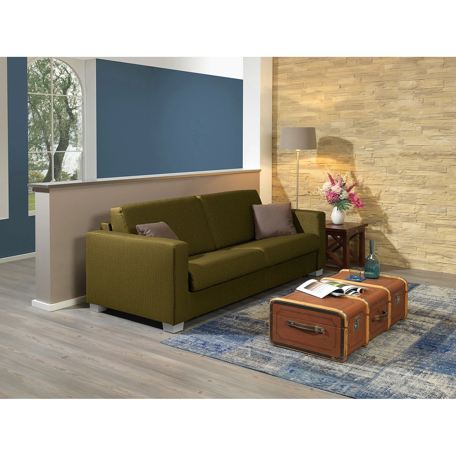 ADA trendline Schlafsofa Oprah - Webstoff - Altgrün 2 ADA trendline Schlafsofa Oprah - Webstoff - Altgrün – Bild 2