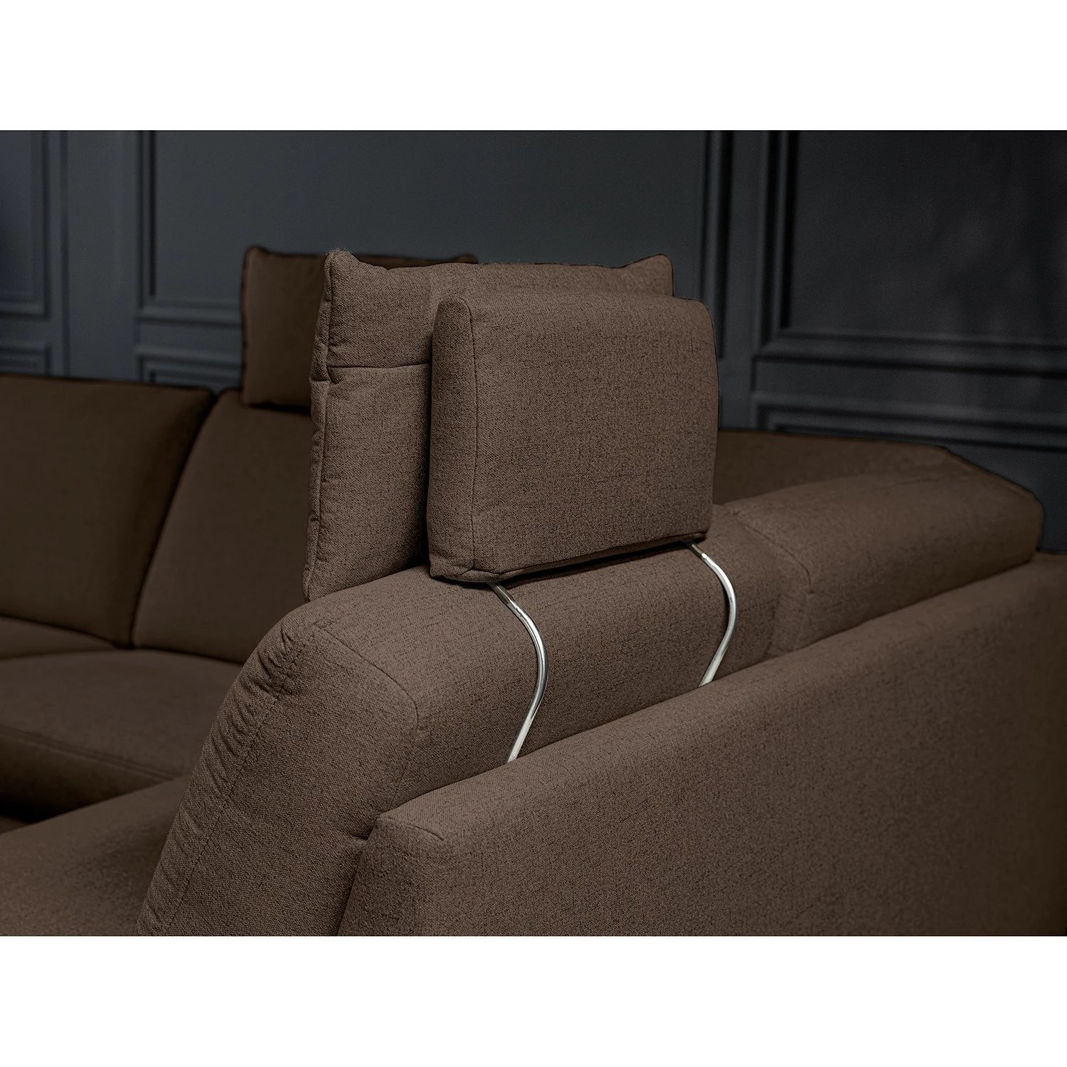 ADA trendline Ecksofa Nando - Flachgewebe - Braun - Longchair davorstehend rechts - Elektrisch verstellbar: 2 Motoren mit Kabel 7 ADA trendline Ecksofa Nando - Flachgewebe - Braun - Longchair davorstehend rechts - Elektrisch verstellbar: 2 Motoren mit Kabel – Bild 7