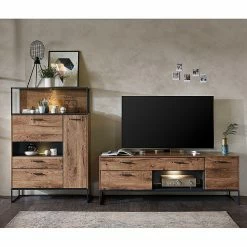 Red Living Wohnkombination Meevoo (2-teilig) - Eiche Rustikal Dekor / Graphit