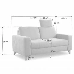 Loftscape Sofa Gothem (2-Sitzer) - Webstoff Palila: Creme -WOHNZIMMERMÖBEL Verkäufe 1000317029 220120 115414000554 SKETCH DETAILS P000000001000317029 sketch
