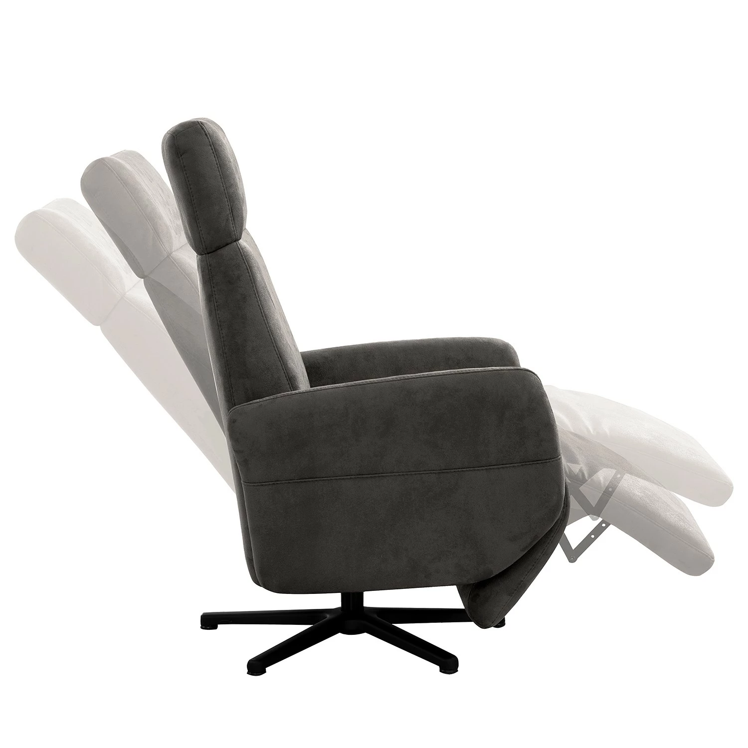 Loftscape Relaxsessel Gosport - Microfaser Flavie: Grau - Relaxfunktion - Ohne Aufstehhilfe - Manuelle Verstellung 3 Loftscape Relaxsessel Gosport - Microfaser Flavie: Grau - Relaxfunktion - Ohne Aufstehhilfe - Manuelle Verstellung – Bild 3