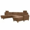 Loftscape Wohnlandschaft Corvus - Microfaser Alais: Schokoladenbraun - Ottomane davorstehend links - Ohne Schlaffunktion