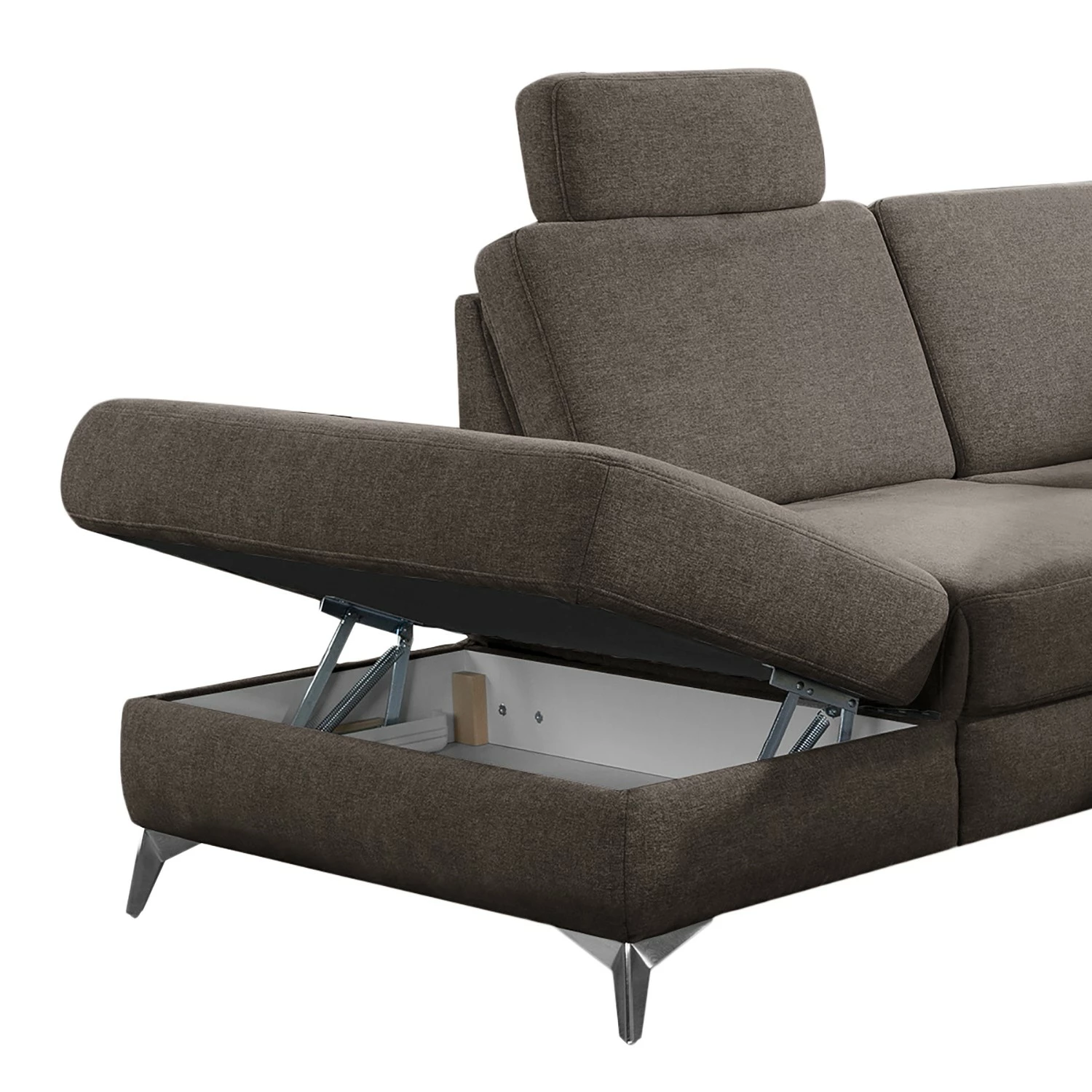 Loftscape Ecksofa Dearborn - Chenille Alix: Espresso - Ottomane davorstehend links - Mit Schlaffunktion 7 Loftscape Ecksofa Dearborn - Chenille Alix: Espresso - Ottomane davorstehend links - Mit Schlaffunktion – Bild 7