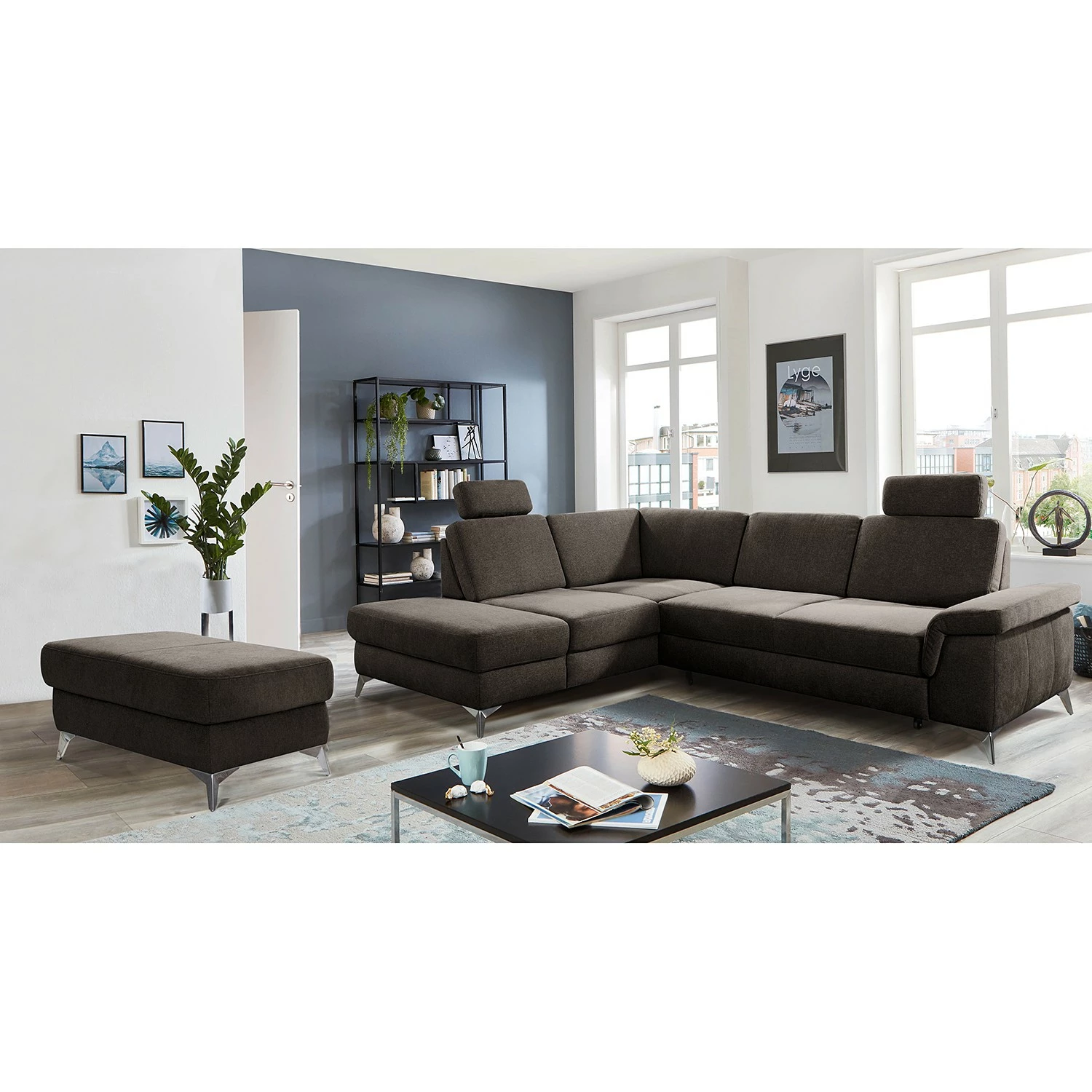 Loftscape Ecksofa Dearborn - Chenille Alix: Espresso - Ottomane davorstehend links - Mit Schlaffunktion 2 Loftscape Ecksofa Dearborn - Chenille Alix: Espresso - Ottomane davorstehend links - Mit Schlaffunktion – Bild 2