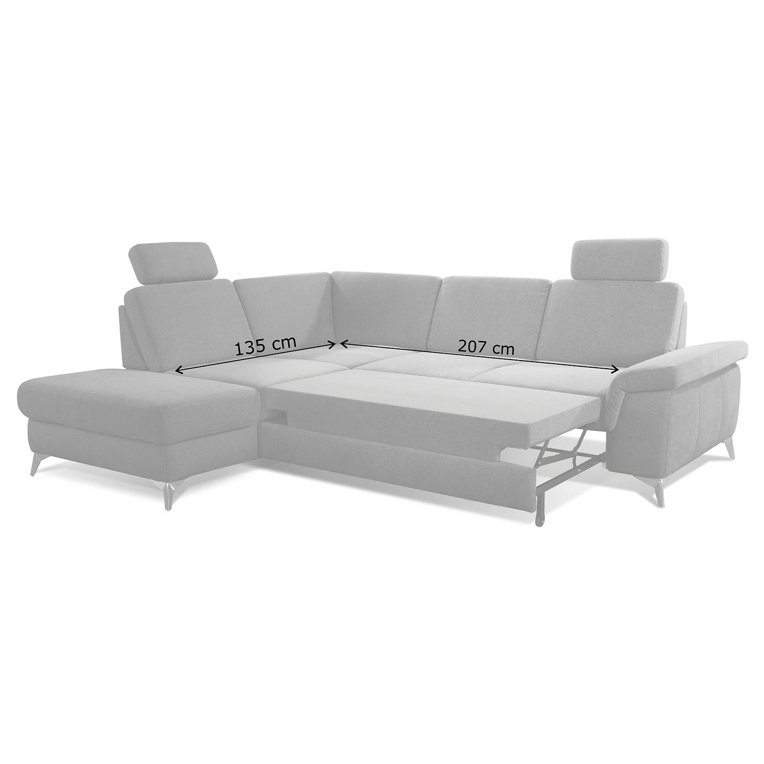 Loftscape Ecksofa Dearborn - Chenille Alix: Espresso - Ottomane davorstehend links - Mit Schlaffunktion 16 Loftscape Ecksofa Dearborn - Chenille Alix: Espresso - Ottomane davorstehend links - Mit Schlaffunktion – Bild 16