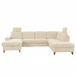 Loftscape Wohnlandschaft Gothem - Webstoff Palila: Creme - Ottomane davorstehend rechts - Mit Schlaffunktion -WOHNZIMMERMÖBEL Verkäufe 1000317140 220120 11560301265 DETAILS P000000001000317140