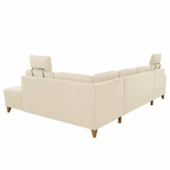 Loftscape Wohnlandschaft Gothem - Webstoff Palila: Creme - Ottomane davorstehend rechts - Mit Schlaffunktion -WOHNZIMMERMÖBEL Verkäufe 1000317140 220120 11560301276 DETAILS P000000001000317140