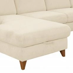 Loftscape Wohnlandschaft Gothem - Webstoff Palila: Creme - Ottomane davorstehend rechts - Mit Schlaffunktion -WOHNZIMMERMÖBEL Verkäufe 1000317140 220120 11560301299 DETAILS P000000001000317140