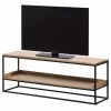 Red Living TV-Rack Ratho - Echtholzfurnier / Metall - Eiche