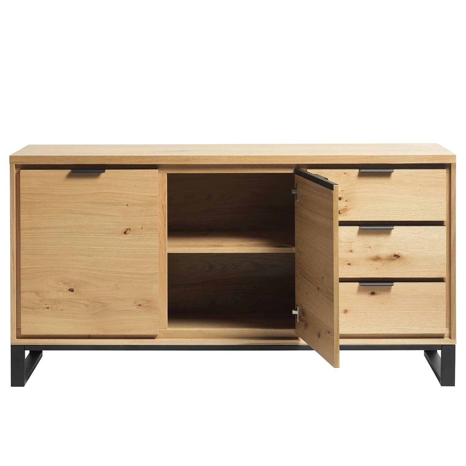 Loftscape Sideboard Limoges - Echtholzfurnier / Metall - Eiche / Schwarz 5 Loftscape Sideboard Limoges - Echtholzfurnier / Metall - Eiche / Schwarz – Bild 5