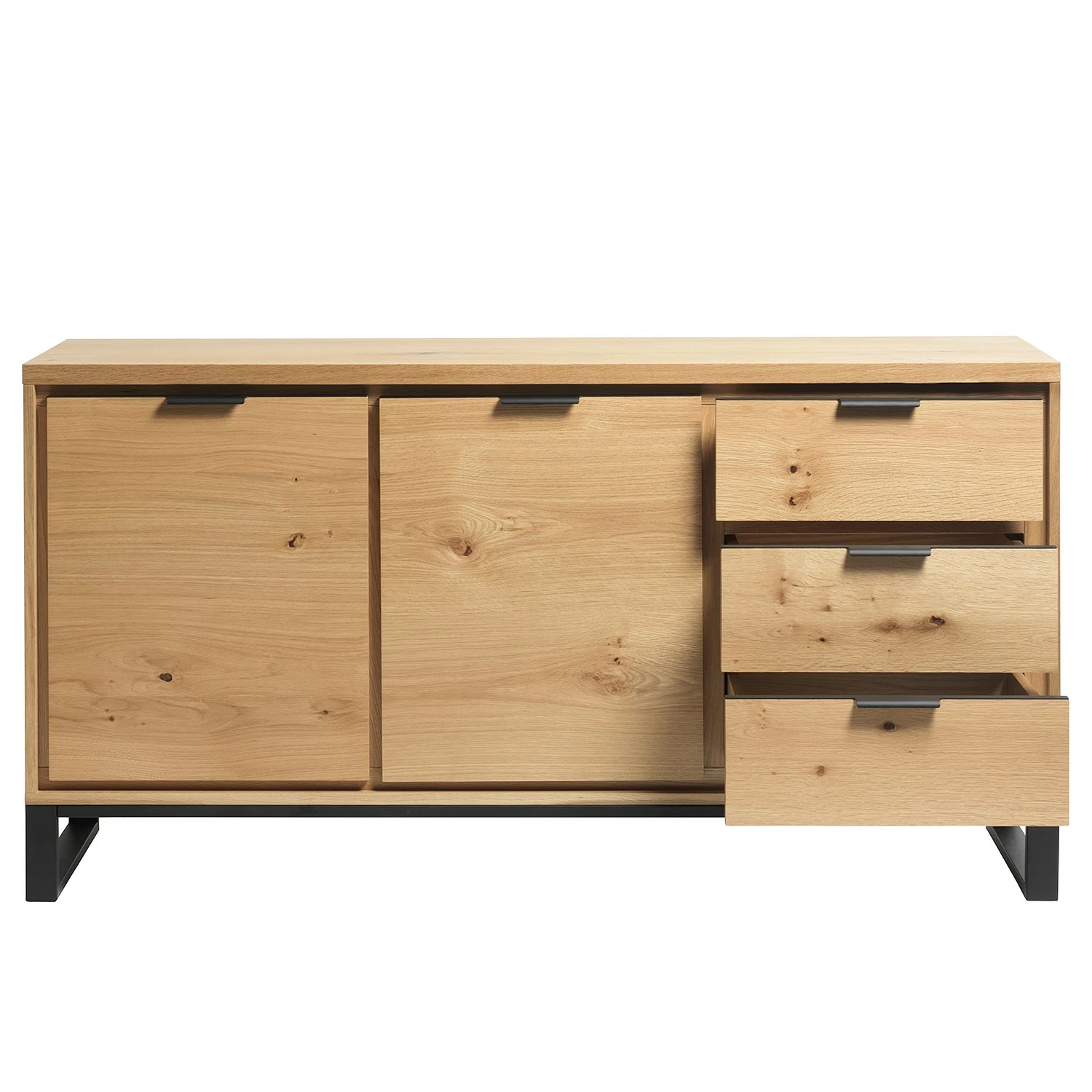 Loftscape Sideboard Limoges - Echtholzfurnier / Metall - Eiche / Schwarz 7 Loftscape Sideboard Limoges - Echtholzfurnier / Metall - Eiche / Schwarz – Bild 7