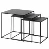 Loftscape Beistelltisch Pedja (3er-Set) - Metall - Schwarz