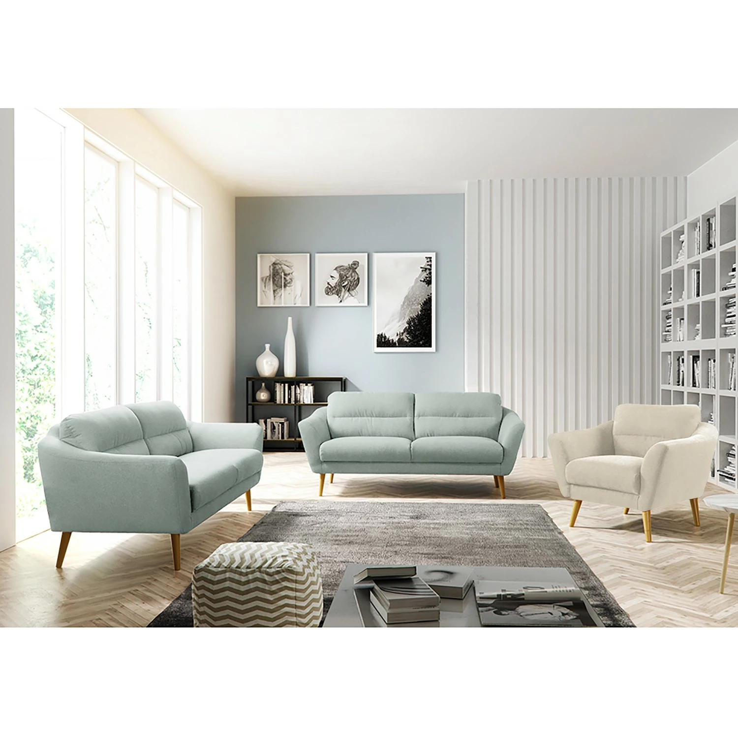 Norrwood Sessel Lucinda - Webstoff - Webstoff Hanabi: Creme - Beige 2 Norrwood Sessel Lucinda - Webstoff - Webstoff Hanabi: Creme - Beige – Bild 2