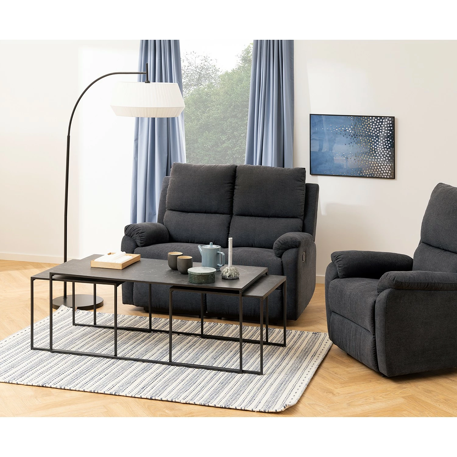 Red Living Couchtisch Zap I (3er-Set) - Marmor Schwarz Dekor / Schwarz 3 Red Living Couchtisch Zap I (3er-Set) - Marmor Schwarz Dekor / Schwarz – Bild 3
