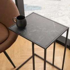 Red Living Beistelltisch Zap - Marmor Schwarz Dekor / Schwarz -WOHNZIMMERMÖBEL Verkäufe 1000325225 220118 14022300081 MOOD DETAILS P000000001000325225 mood