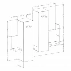 Loftscape Wohnwand Littor (3-teilig) - inkl. Beleuchtung - Eiche Dekor / Anthrazit -WOHNZIMMERMÖBEL Verkäufe 1000327453 220125 134131000500 SKETCH DETAILS P000000001000327453 sketch