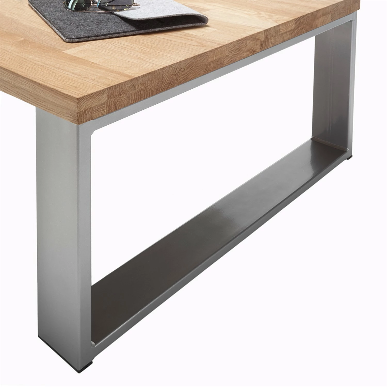 Naturoo Couchtisch Purros - Eiche massiv / Stahl - Eiche / Silber 3 Naturoo Couchtisch Purros - Eiche massiv / Stahl - Eiche / Silber – Bild 3