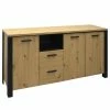 Red Living Sideboard Zagora - Asteiche Dekor / Schwarz
