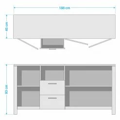 Red Living Sideboard Zagora - Asteiche Dekor / Schwarz -WOHNZIMMERMÖBEL Verkäufe 1000329410 220203 154843000500 SKETCH DETAILS P000000001000329410 sketch