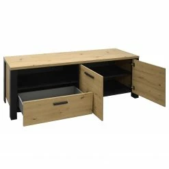 Red Living TV-Lowboard Zagora - Asteiche Dekor / Schwarz -WOHNZIMMERMÖBEL Verkäufe 1000329412 220203 15484300040 DETAILS P000000001000329412