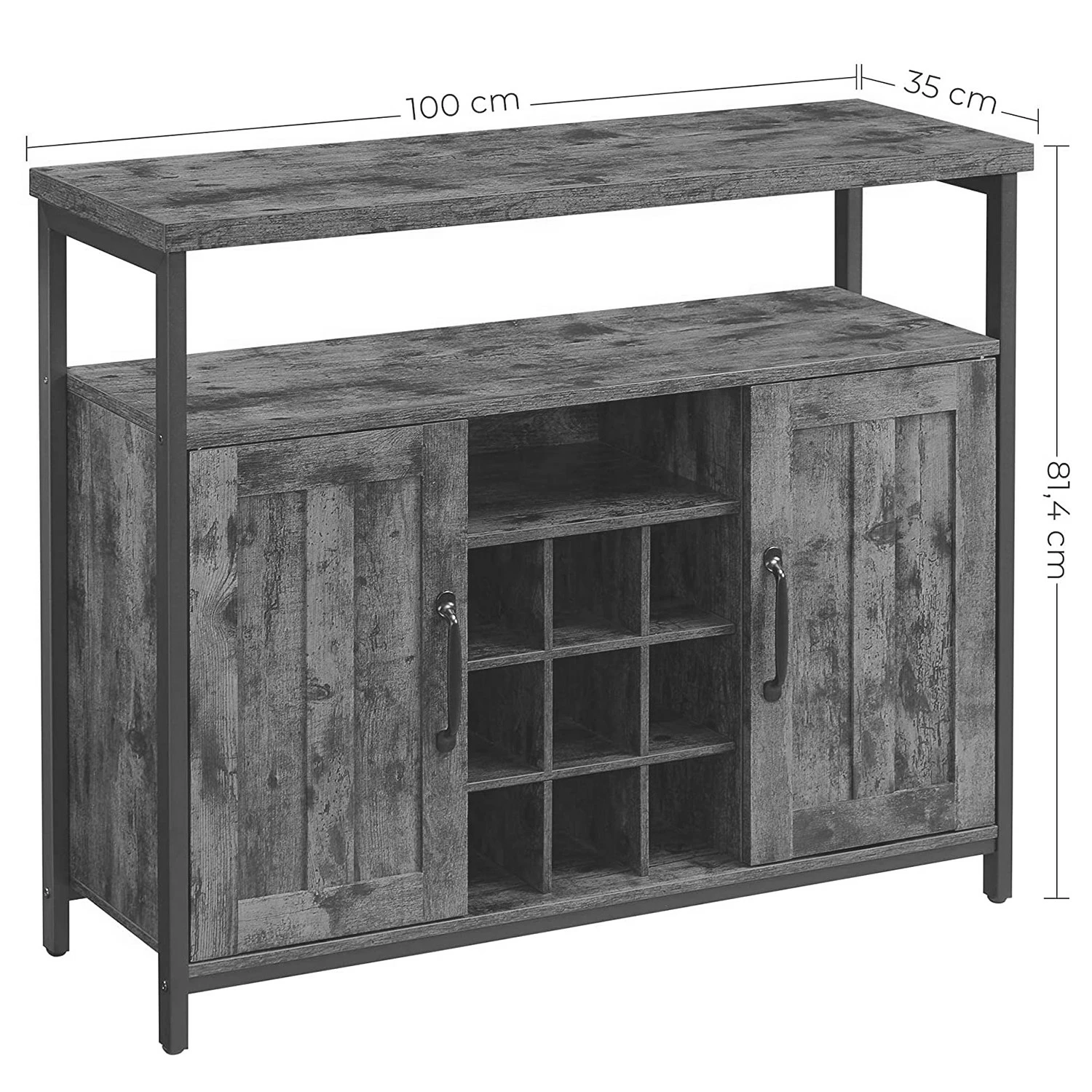 Red Living Kommode Gowan III - Braun / Schwarz 8 Red Living Kommode Gowan III - Braun / Schwarz – Bild 8