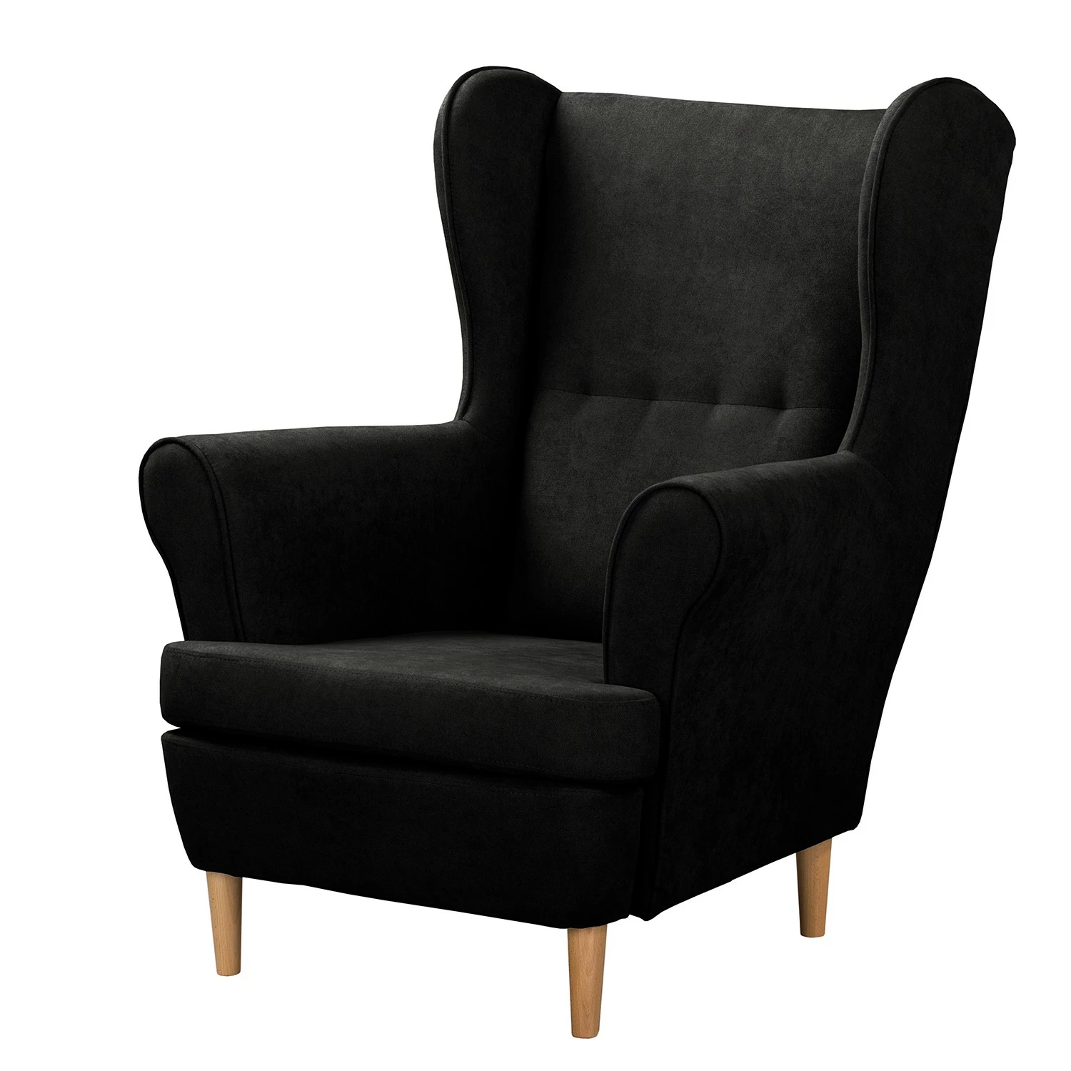 Norrwood Ohrensessel Ranu I - Microfaser Enza: Schwarz 1 Norrwood Ohrensessel Ranu I - Microfaser Enza: Schwarz