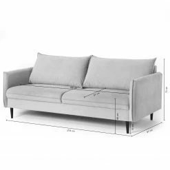 Norrwood Sofa Palawan (3-Sitzer) - Samt Ravi: Anthrazit -WOHNZIMMERMÖBEL Verkäufe 1000330050 220905 500 SKETCH DETAILS P000000001000330050 sketch