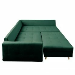 Norrwood Ecksofa Meyford - Samt Ravi: Antikgrün - Ottomane davorstehend rechts - Mit Hocker -WOHNZIMMERMÖBEL Verkäufe 1000330133 220304 050 DETAILS P000000001000330133