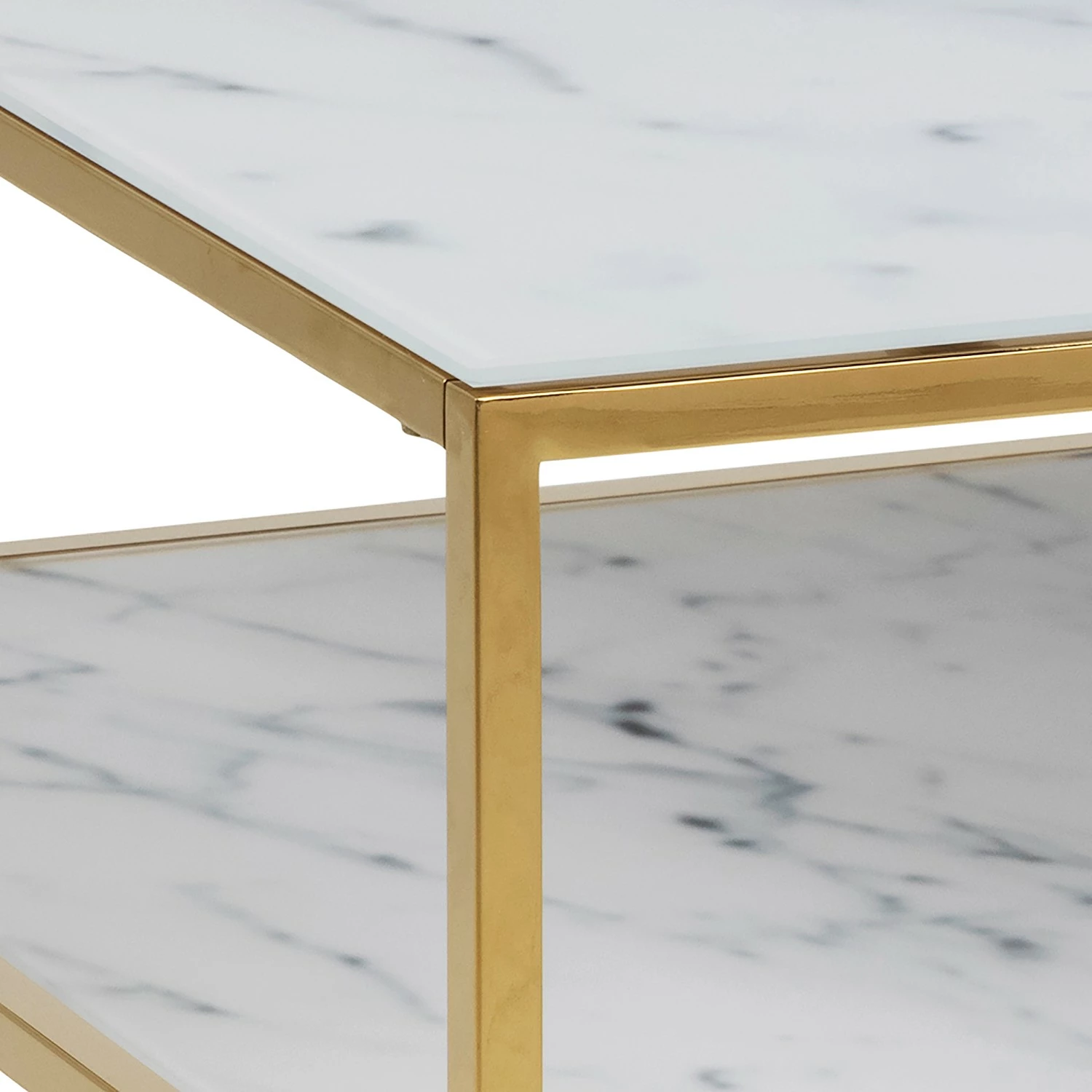 Fredriks Couchtisch Katori VII - Glas / Metall - Marmor Weiß Dekor / Gold 8 Fredriks Couchtisch Katori VII - Glas / Metall - Marmor Weiß Dekor / Gold – Bild 8