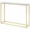 Fredriks Konsolentisch Katori II - Glas / Metall - Marmor Weiß Dekor / Gold