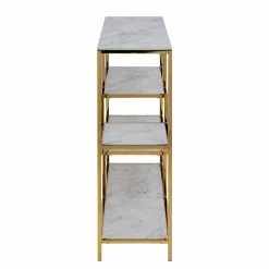 Fredriks Regal Katori I - Glas / Metall - Marmor Weiß Dekor / Gold -WOHNZIMMERMÖBEL Verkäufe 1000330564 220208 14502800040 DETAILS P000000001000330564