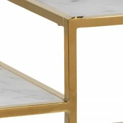 Fredriks Regal Katori I - Glas / Metall - Marmor Weiß Dekor / Gold -WOHNZIMMERMÖBEL Verkäufe 1000330564 220208 14502800060 DETAILS P000000001000330564