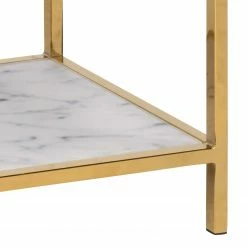 Fredriks Regal Katori I - Glas / Metall - Marmor Weiß Dekor / Gold -WOHNZIMMERMÖBEL Verkäufe 1000330564 220208 14502800070 DETAILS P000000001000330564