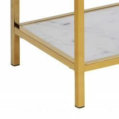 Fredriks Regal Katori II - Glas / Metall - Marmor Weiß Dekor / Gold -WOHNZIMMERMÖBEL Verkäufe 1000330565 220208 14503100070 DETAILS P000000001000330565