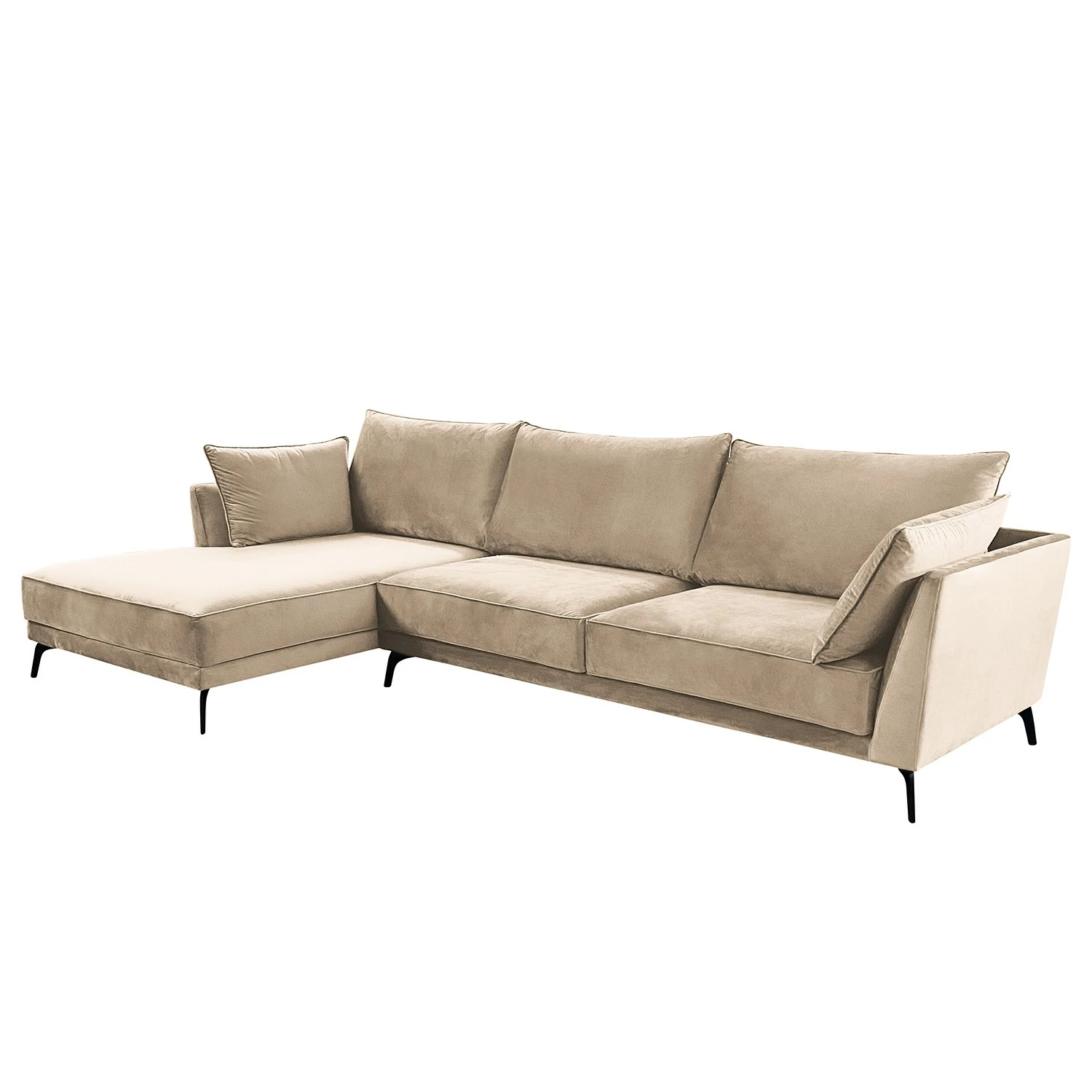 Norrwood Ecksofa Gobabis - Samt Ravi: Creme - Longchair davorstehend links 1 Norrwood Ecksofa Gobabis - Samt Ravi: Creme - Longchair davorstehend links