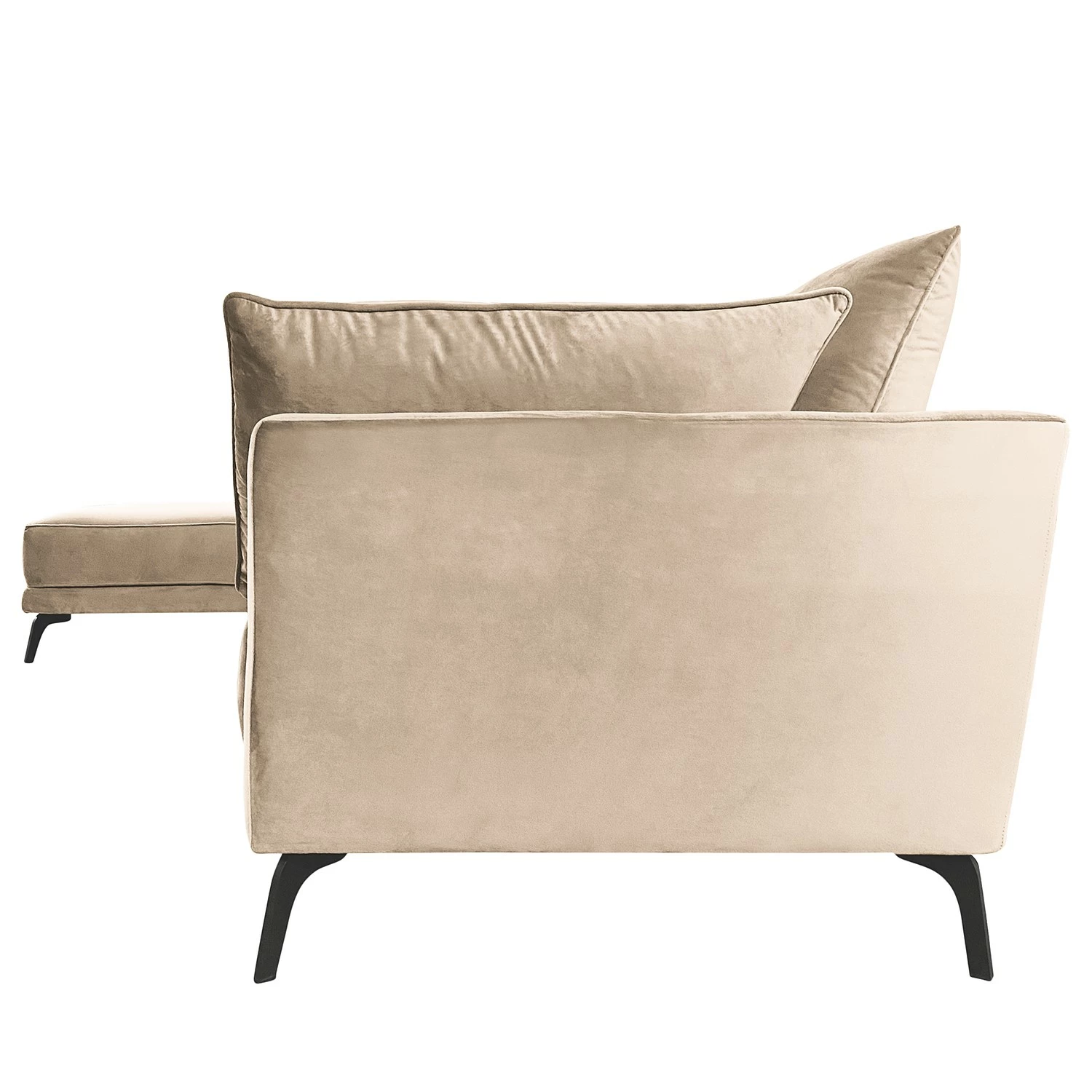Norrwood Ecksofa Gobabis - Samt Ravi: Creme - Longchair davorstehend links 3 Norrwood Ecksofa Gobabis - Samt Ravi: Creme - Longchair davorstehend links – Bild 3