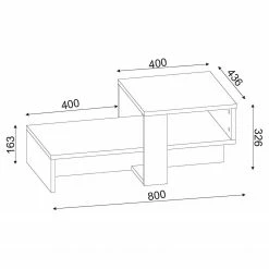 Loftscape Couchtisch Cloud Seven - Walnuss Dekor / Weiß -WOHNZIMMERMÖBEL Verkäufe 1000333625 220302 500 SKETCH DETAILS P000000001000333625 sketch