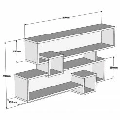 Loftscape Wandregal Kobra - Anthrazit -WOHNZIMMERMÖBEL Verkäufe 1000333628 220302 500 SKETCH DETAILS P000000001000333628 sketch