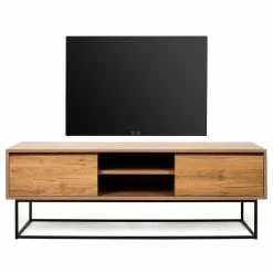 Red Living TV-Lowboard Tirano - Metall - Walnuss Hell Dekor / Schwarz